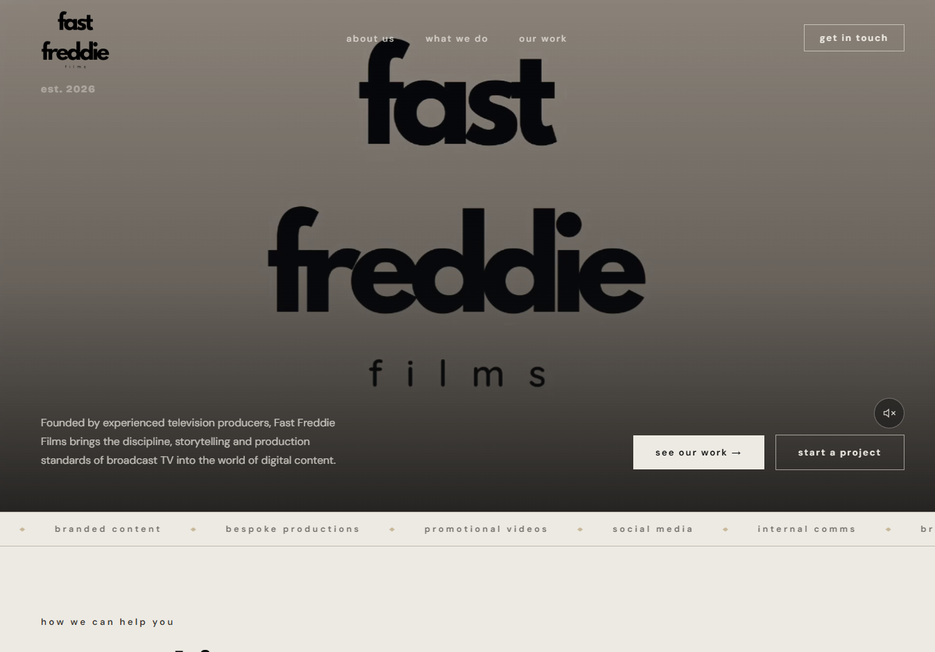 Fast Freddie Films Desktop View