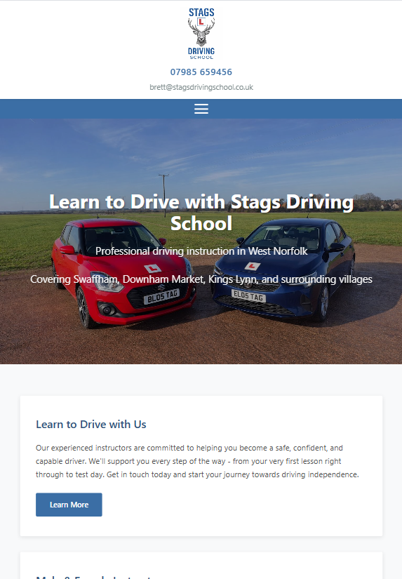 Stags Driving School iPad View