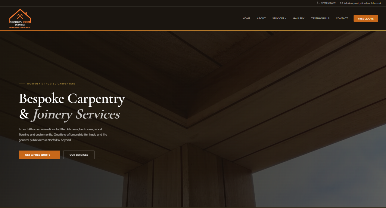 Carpentry Direct Norfolk Desktop View