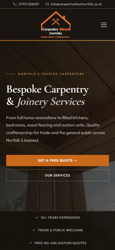 Carpentry Direct Norfolk Iphone View