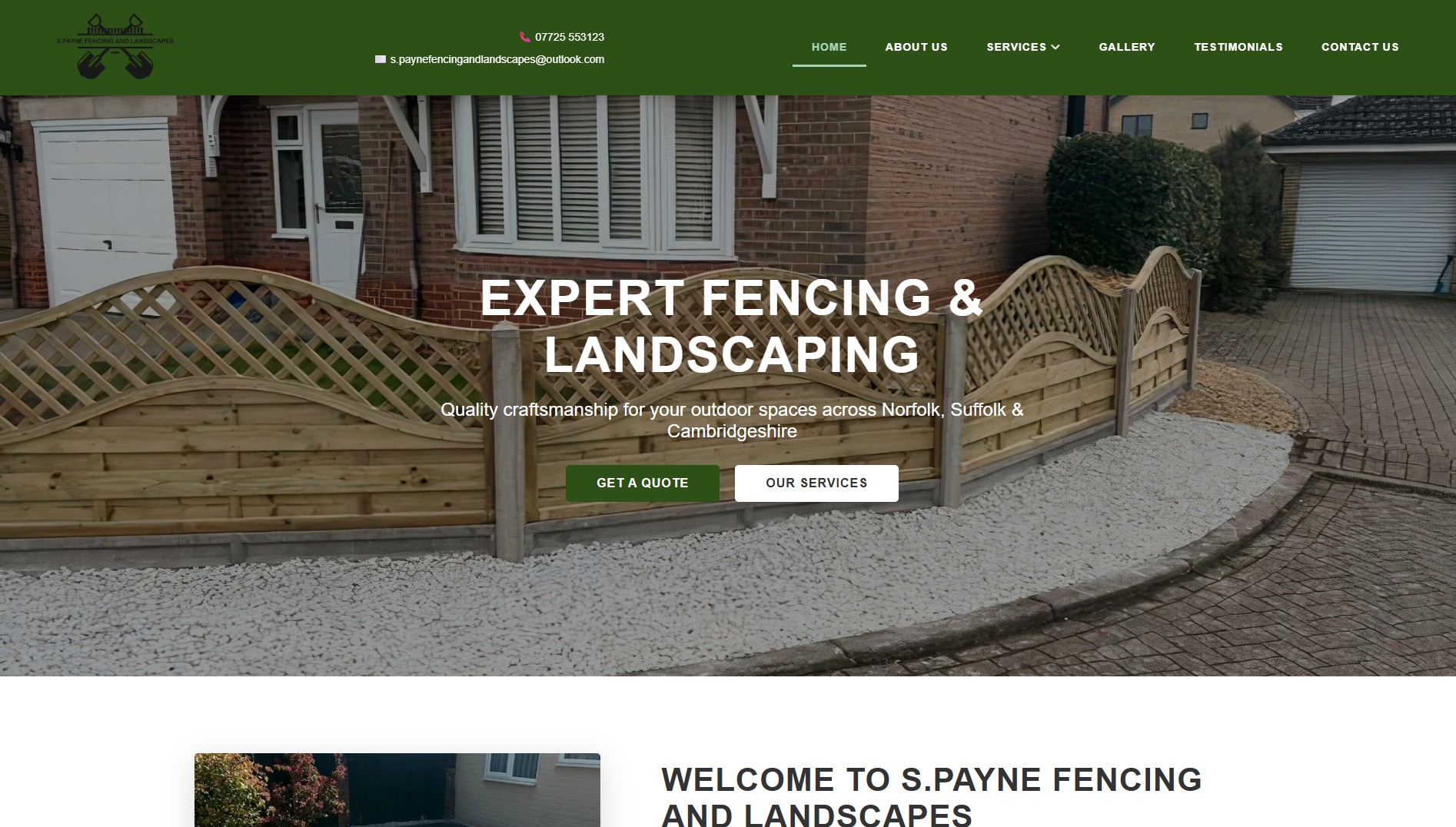 S Payne Fencing and Landscapes website